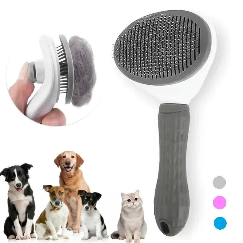 Pet Hair Remover Brush Self Cleaning Dog Cat Comb Grooming Tool Dematting Brush